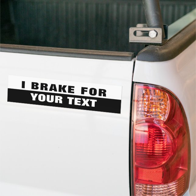 Autocollant De Voiture Je freine pour "Folio Extra Bold" noir et blanc (Sur camion)