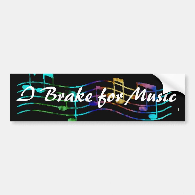 Autocollant De Voiture Je freine pour la musique (Devant)