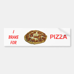 Autocollant De Voiture Je freine pour l'adhésif pour pare-chocs de pizza