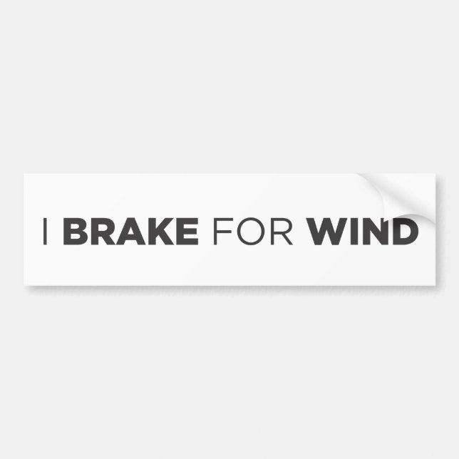 AUTOCOLLANT DE VOITURE JE FREINE POUR LE VENT (Devant)