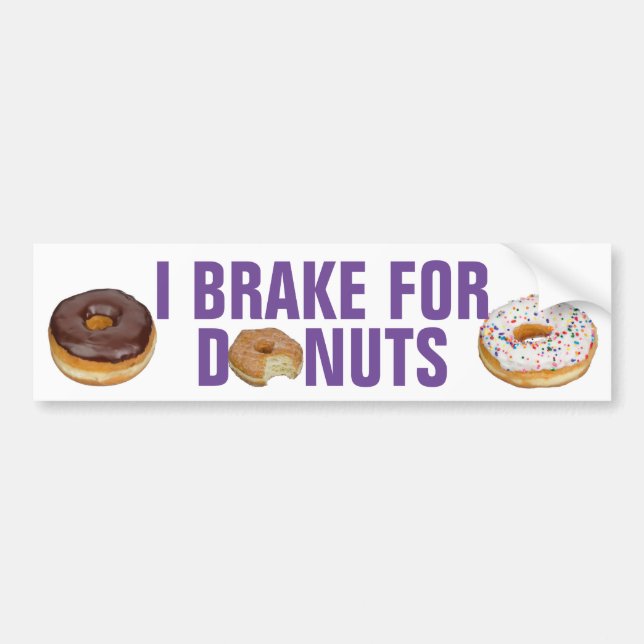 Autocollant De Voiture Je freine pour les beignets drôle (Devant)