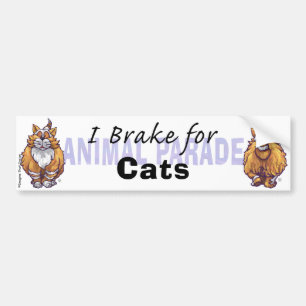 Autocollant De Voiture Je freine pour les chats