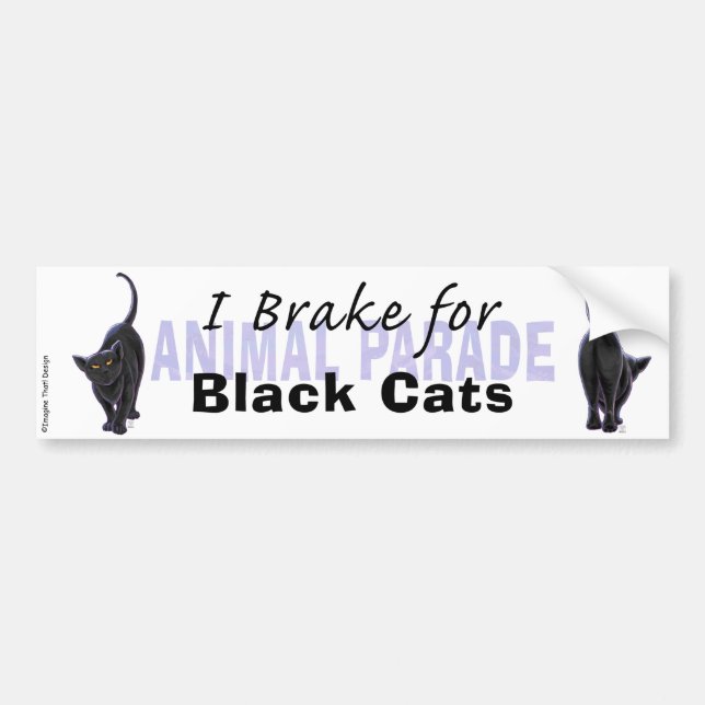 Autocollant De Voiture Je freine pour les chats noirs (Devant)