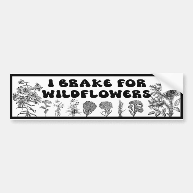 Autocollant De Voiture Je freine pour les Fleurs sauvages (Devant)