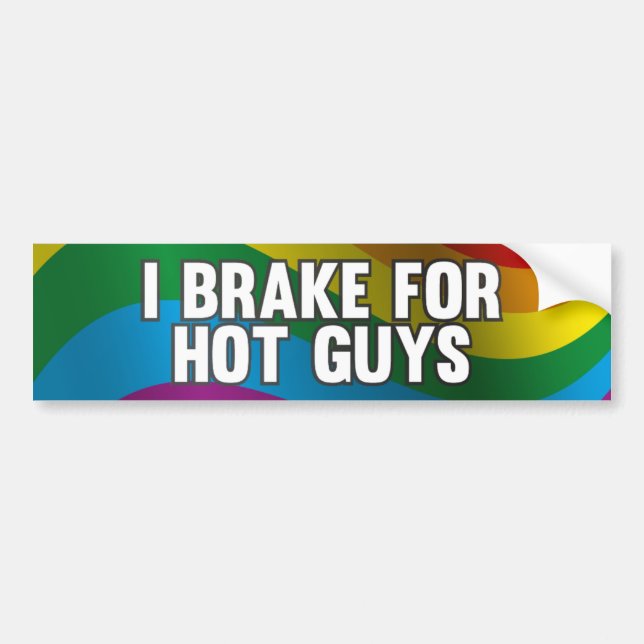 Autocollant De Voiture Je Freine Pour Les Gars Chauds (Devant)