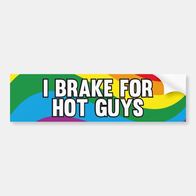 Autocollant De Voiture Je Freine Pour Les Gars Chauds (Devant)