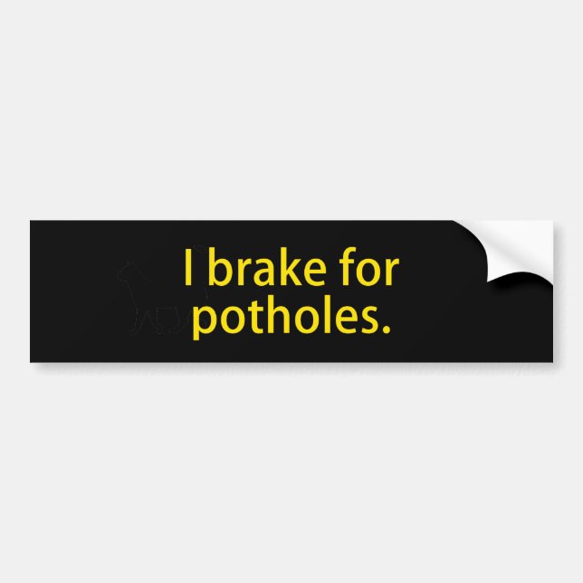 Autocollant De Voiture Je freine pour les nids de poule (Devant)