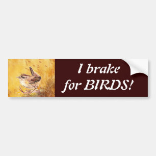 Autocollant De Voiture Je freine pour les oiseaux - Birding avec l'art