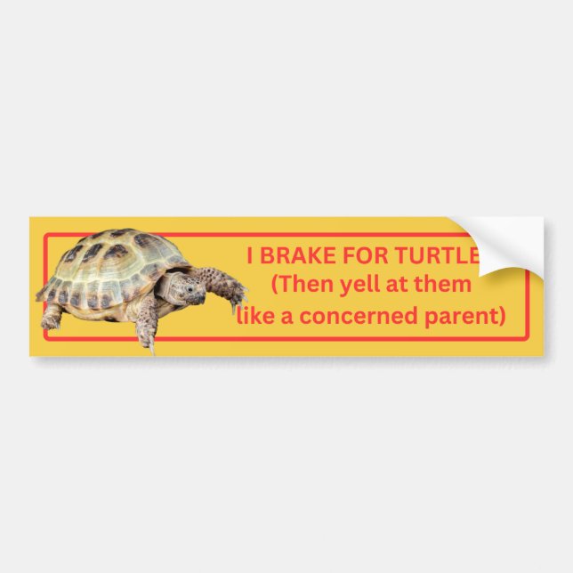 Autocollant De Voiture Je freine pour les tortues (Devant)
