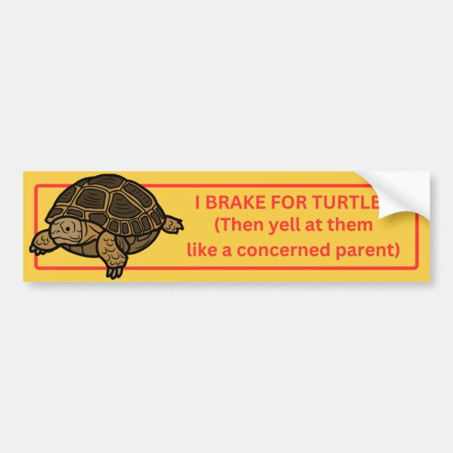 Autocollant De Voiture Je freine pour les tortues (Devant)