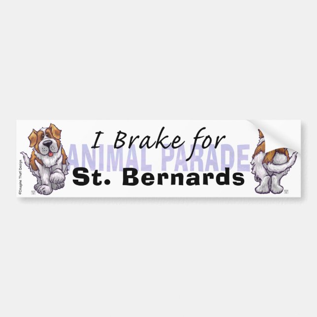 Autocollant De Voiture Je freine pour Saint Bernards (Devant)