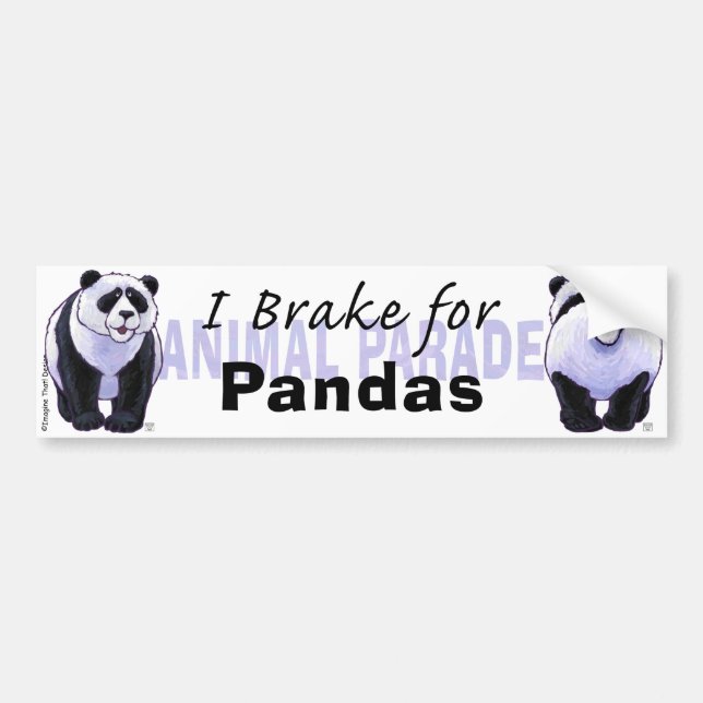 Autocollant De Voiture Je freine pour Sticker pare-chocs Pandas (Devant)