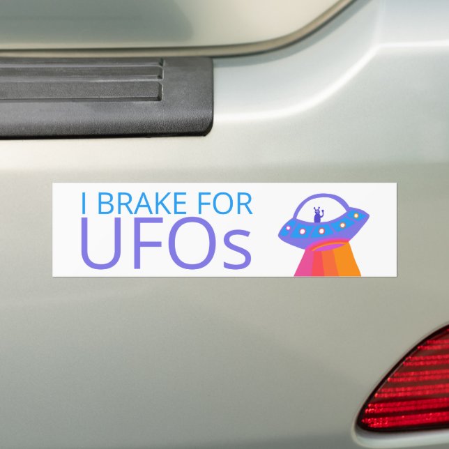 Autocollant De Voiture JE FREINE POUR UN VRAI Alien UFOS (En voiture)