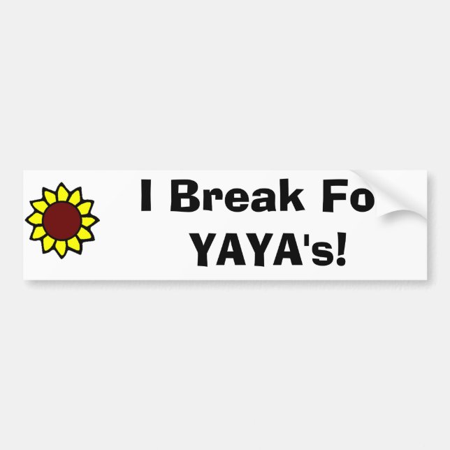 Autocollant De Voiture Je freine pour YaYa ! (Devant)