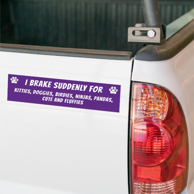 AUTOCOLLANT DE VOITURE JE FREINE SOUDAIN POUR LES CUISINES, LES DOGGIES,  (Sur camion)