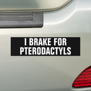AUTOCOLLANT DE VOITURE JE FREINS POUR LES PTERODACTYLES