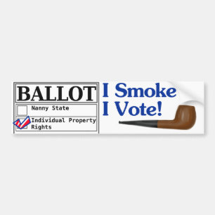 Autocollant De Voiture Je fume et je vote l'adhésif pour pare-chocs