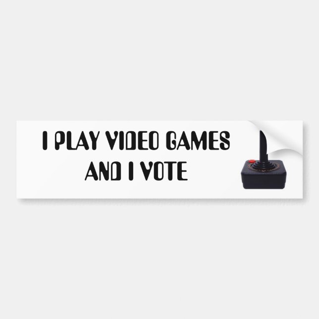 AUTOCOLLANT DE VOITURE JE JOUE DES JEUX VIDÉO ET JE VOTE (Devant)
