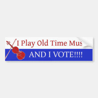 Autocollant De Voiture Je joue la musique ancienne et je vote