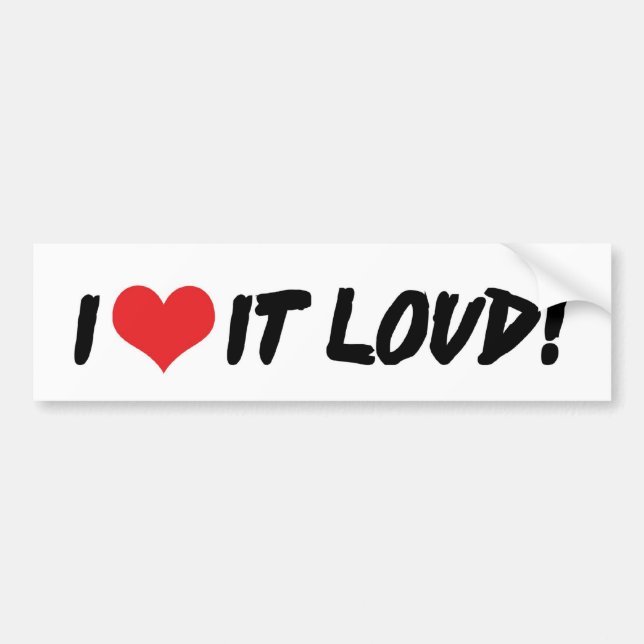 Autocollant De Voiture Je L'Aime Sticker Bumper Loud (Devant)
