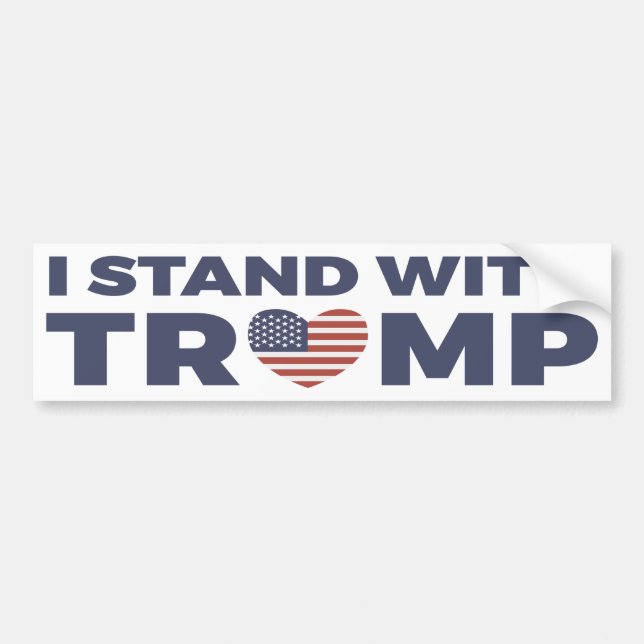 Autocollant De Voiture Je me tiens avec Donald Trump (Devant)