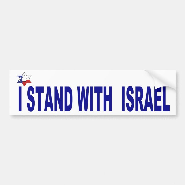 Autocollant De Voiture Je me tiens avec le PARE-CHOCS de l'Israël (Devant)