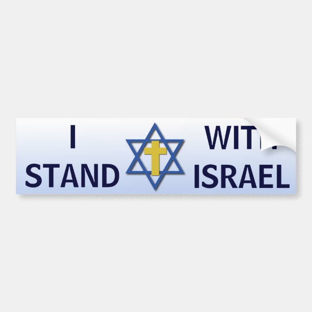 Autocollant De Voiture Je me tiens avec l'Israël (Devant)