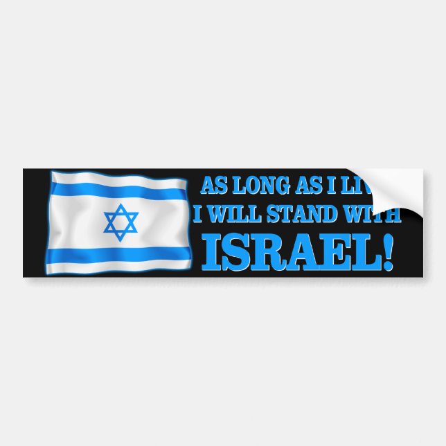 Autocollant De Voiture Je me tiens avec l'Israël (Devant)