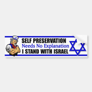 Autocollant De Voiture Je me tiens avec l'Israël !