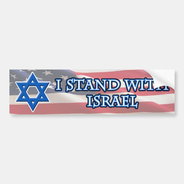 Autocollant De Voiture Je me tiens avec l'Israël (Devant)
