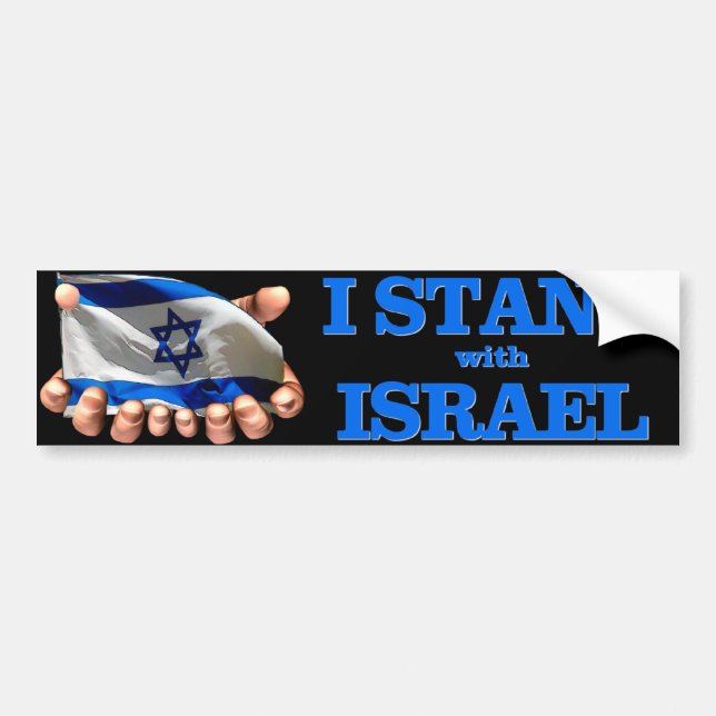 Autocollant De Voiture Je me tiens avec l'Israël (Devant)