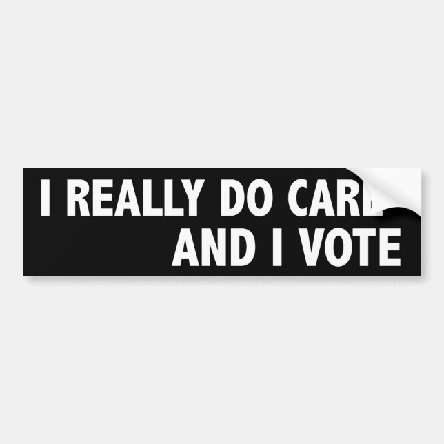AUTOCOLLANT DE VOITURE JE M'EN SOUCIE VRAIMENT (Devant)