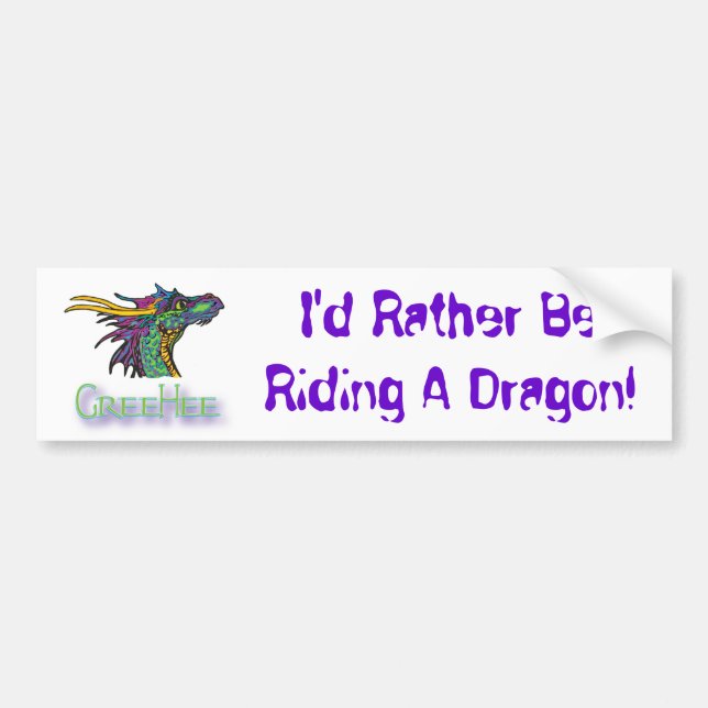 Autocollant De Voiture Je monterais plutôt un dragon ! (Devant)