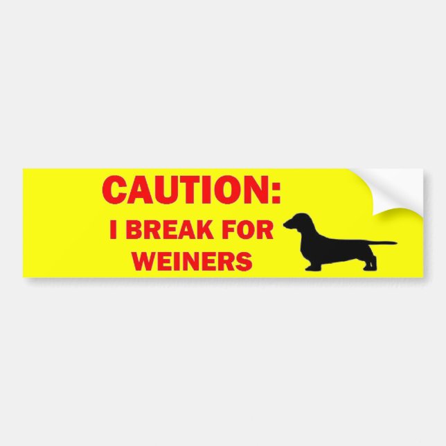 Autocollant De Voiture Je Passe Pour Les Weiners (Devant)