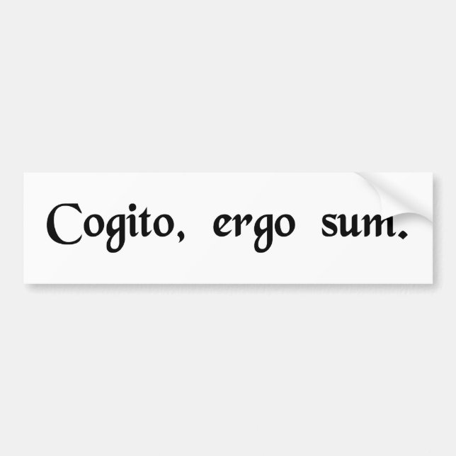 Autocollant De Voiture Je pense, donc j'Am. (Devant)