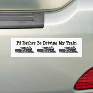 Autocollant De Voiture Je préfère conduire mon moteur à vapeur de train