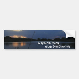 Autocollant De Voiture Je préfère pêcher au parc d'état du lac Scott