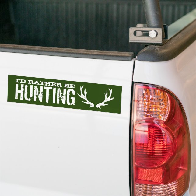 Autocollant De Voiture Je préférerais chasser des cerfs drôles (Sur camion)