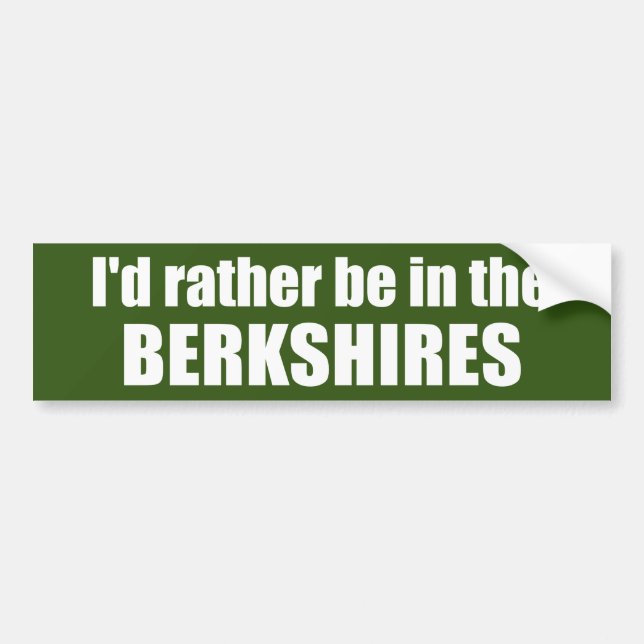 Autocollant De Voiture Je Préférerais Être Dans Les Berkshires (Devant)