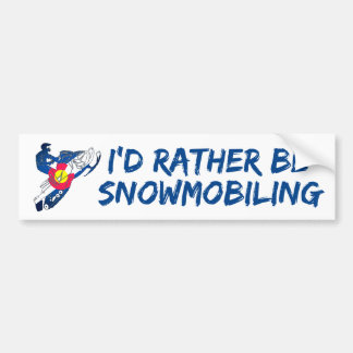 Autocollant De Voiture Je préférerais être motoneige Colorado bumperstick