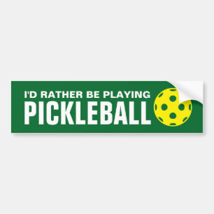 Autocollant De Voiture Je préférerais jouer au pickleball drôle