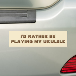 Autocollant De Voiture Je Préférerais Jouer Mon Sticker Ukulele Bumper