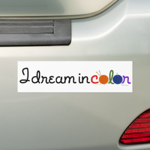 Autocollant De Voiture Je rêve en couleur bumper sticker