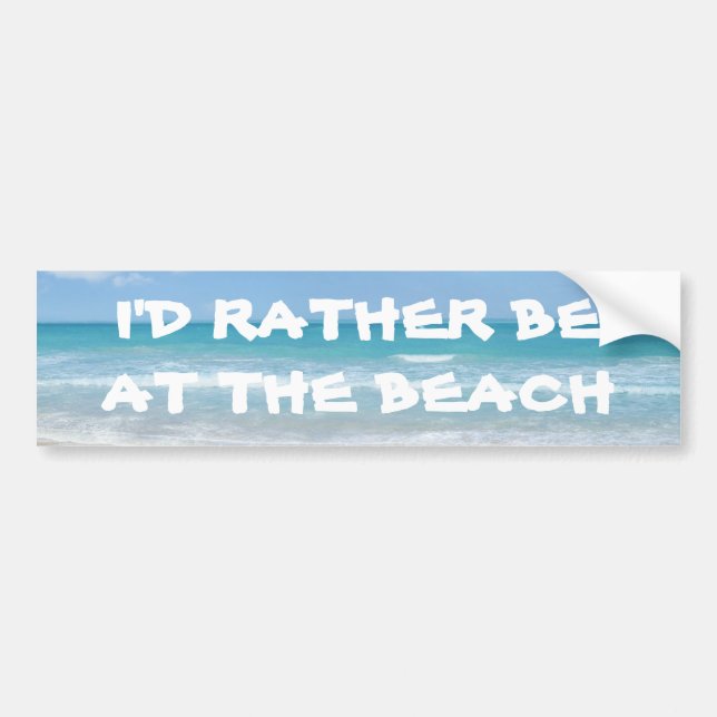 Autocollant De Voiture Je serais plutôt à la plage (Devant)