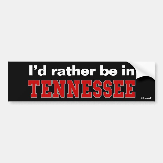 Autocollant De Voiture Je serais plutôt au Tennessee (Devant)
