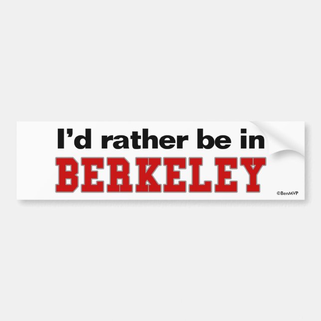 Autocollant De Voiture Je serais plutôt dans Berkeley (Devant)