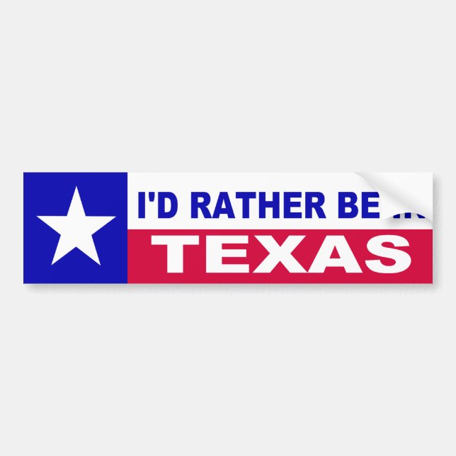 Autocollant De Voiture Je SERAIS PLUTÔT DANS LE TEXAS (Devant)