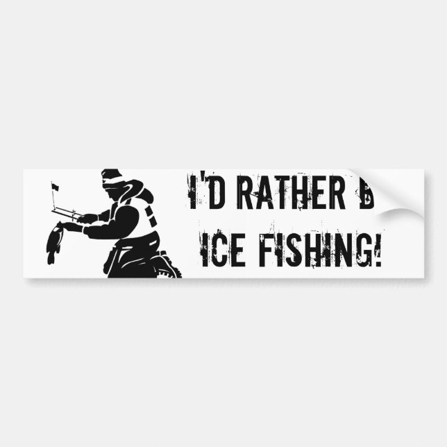 Autocollant De Voiture Je serais plutôt pêche de glace ! (Devant)