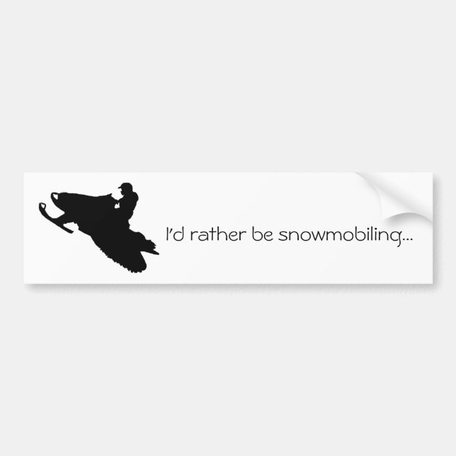Autocollant De Voiture Je snowmobiling plutôt… l'adhésif pour pare-chocs (Devant)