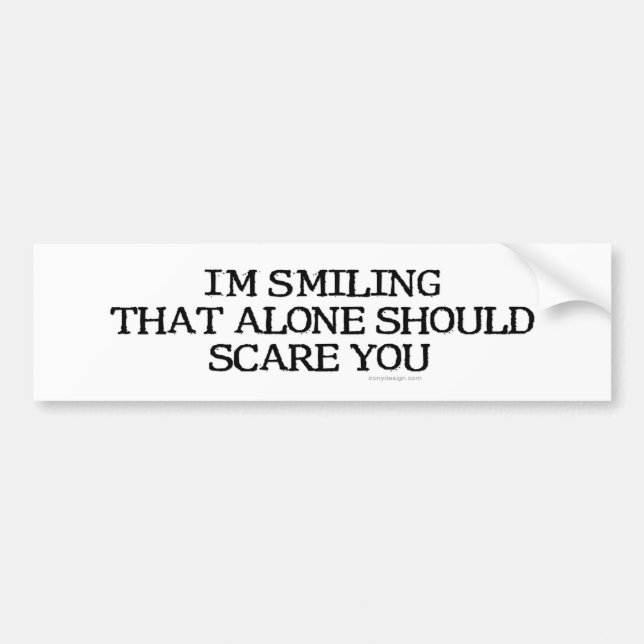 Autocollant De Voiture Je souris ce seul Bumpersticker (Devant)
